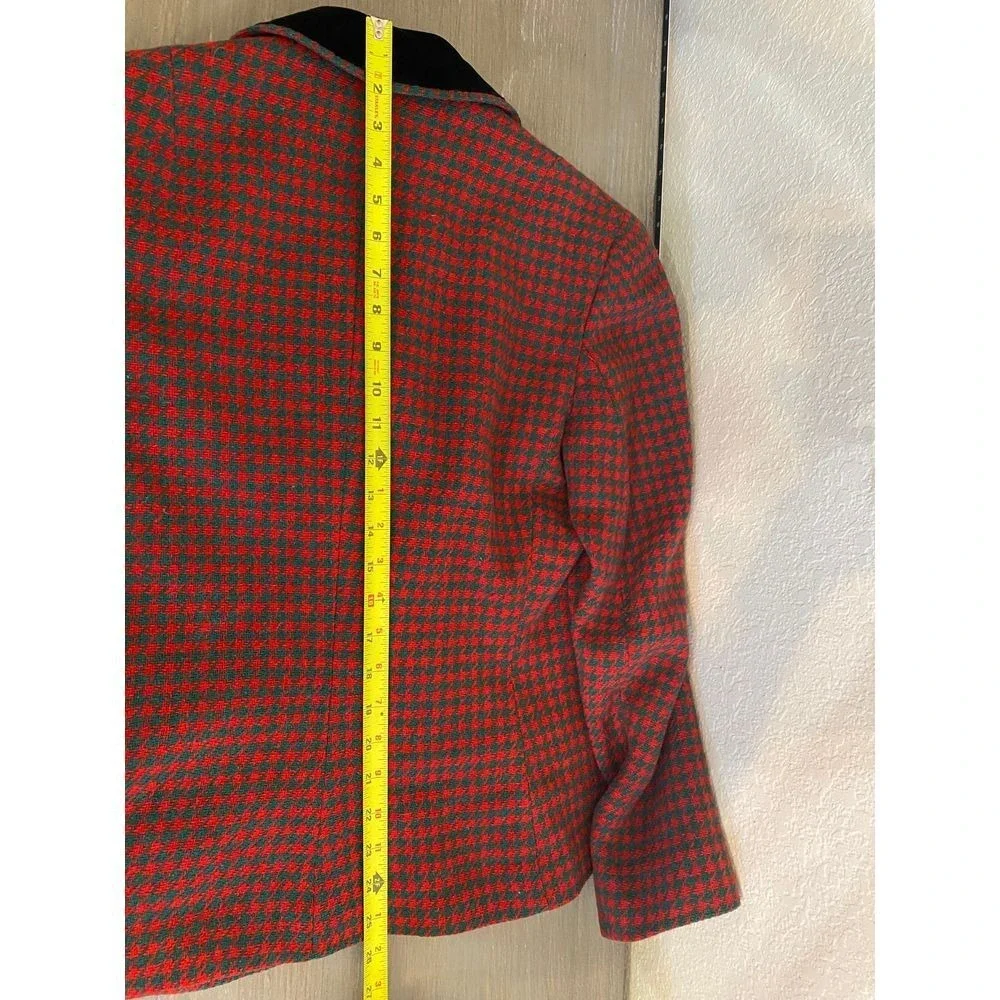 Vintage‎ Aimee Winnetka Blazer Red Black Houndstooth Size S/M